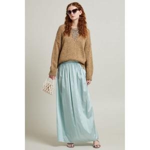 막스마라 아울렛 인트렌드 바스크 문양의 태피터 스커트 치마 하늘색 NAVA 889659