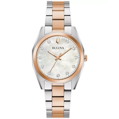 부로바 Surveyor Womens Quartz Diamond Accent Silver Gold 31mm 98P207 395 Su.._이미지