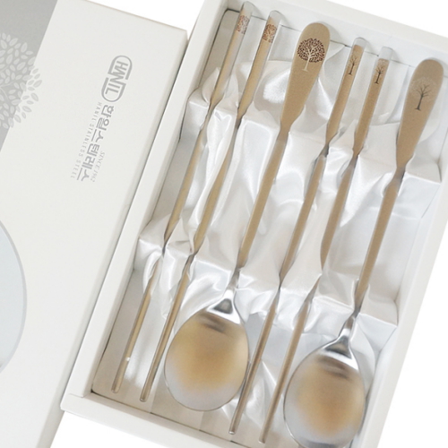 한일스텐레스 ㅤ해피트리 수저세트 (2인)_이미지