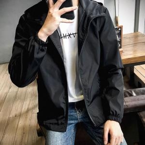 베이직 무지 남.녀공용 후드 바람막이 점퍼_이미지