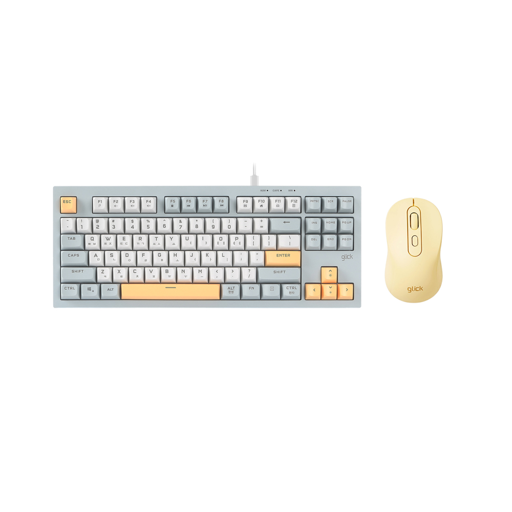 지클릭커 OFFICEPRO OPS70 사일런스 M 마들렌 키보드 마우스 세트 87 (Navy Blue)_이미지