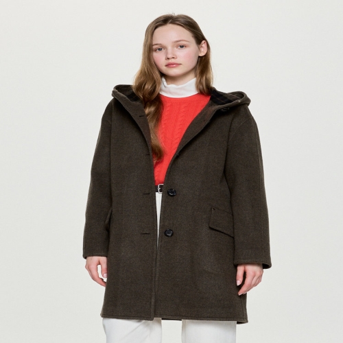 헤지스레이디스 여성 핸드메이드 후디 하프코트 HSCO5D983 (K2, 카키)_이미지