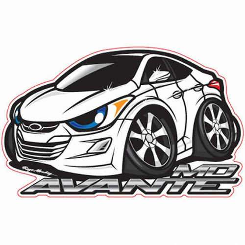 프리스타일 자동차캐릭터 스티커 세트 (아반떼MD)