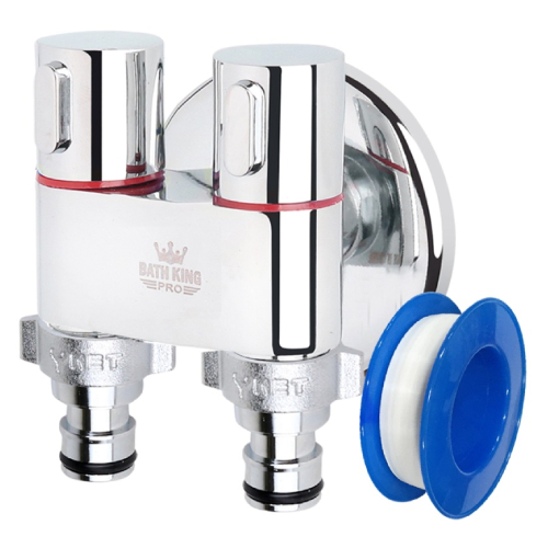 와이넷 딱이지 바스킹 두갈래 슬림밸브 레드 + 커플링 2개_이미지