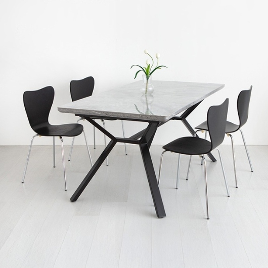 마켓비 라네트 J형 세라믹 확장형 식탁 1600 (KURBY의자4개)