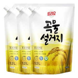 트리오 곡물 설거지 우리현미 리필 1.2L (3개)_이미지