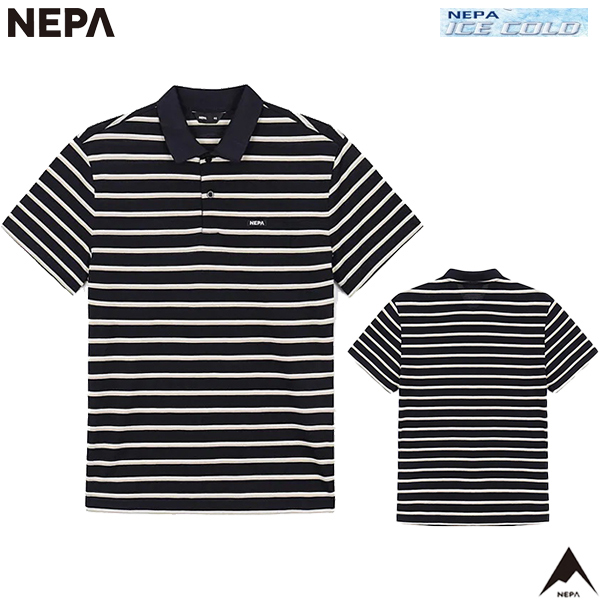  네파 스트라이프 아이스 반팔 카라 폴로티셔츠 7K35251