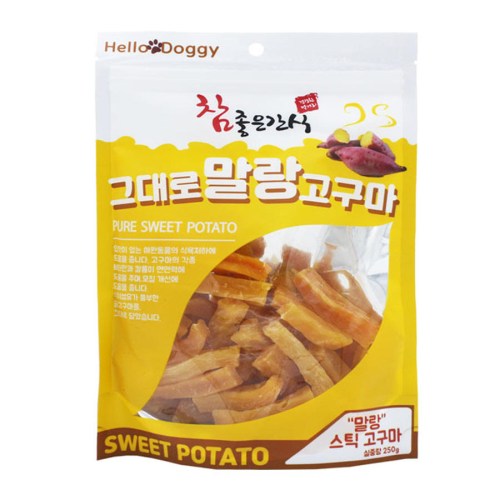 헬로도기 참좋은간식 그대로 말랑 고구마 스틱 250g이미지입니다. 누르면 해당 게시물로 새창이동합니다.