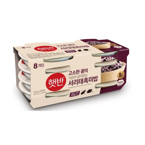 CJ제일제당 햇반 라이스플랜 서리태 흑미밥 210g (8개)