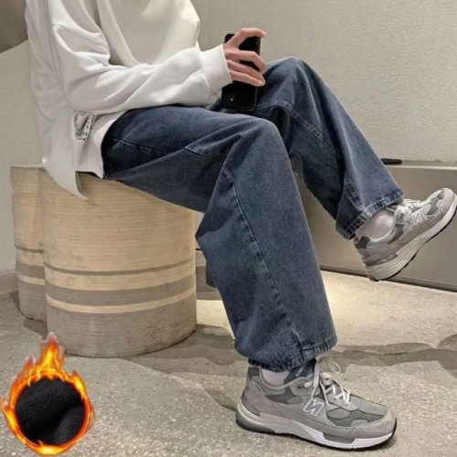 남성 겨울아이템 세련무드 따뜻한 기모 와이드 청바지 WFG3EJG