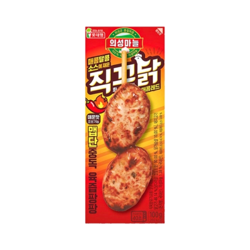 롯데푸드 롯데햄 의성마늘 직꾸닭 매콤레드 100g [7개]