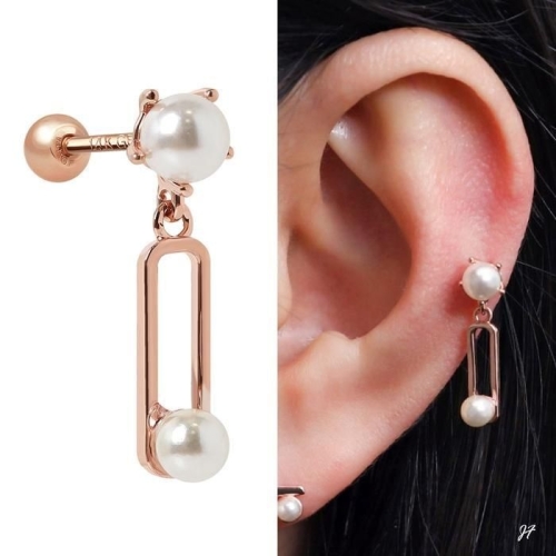 미니아트 14K 골드필드 핀 진주 스틱 드롭 피어싱 32621240_이미지