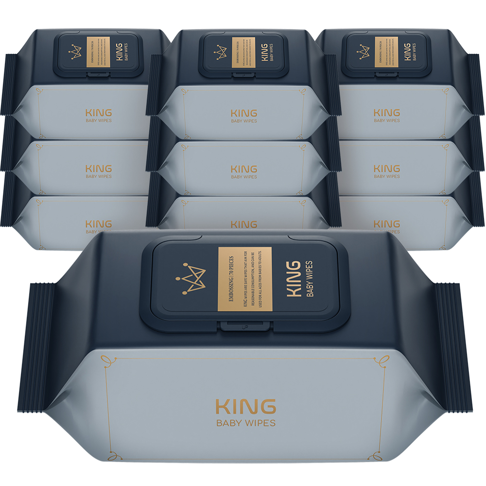 더 도톰한 골드블루 물티슈 캡형 70매