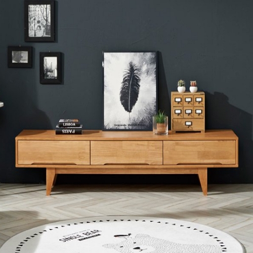 까미엘 델라 1단 고무나무 거실장 1800