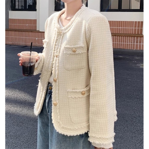 기타 패션시그널빈티지엣지라인 라운드넥 트위드 자켓 F86AE9