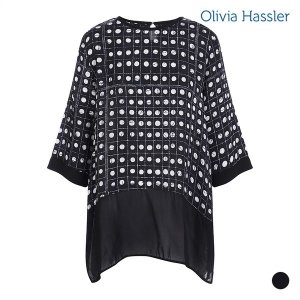  올리비아하슬러 라운드칠부블라우스_OHAFBL701
