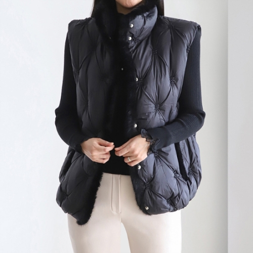 퍼 트리밍 패딩 베스트M2410PV003DR