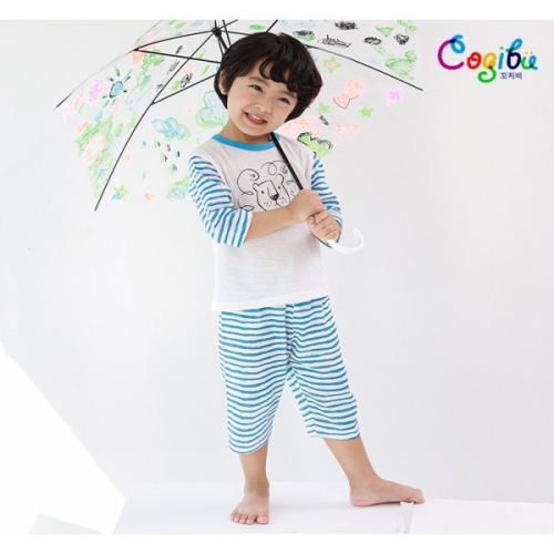 삐삐롱 꼬지비 꼬지비 썸머라이언 자카드 7부세트 C21S3232BJA_BU