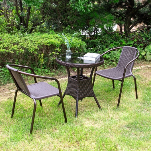 위드퍼니처 NEW 메이드 원형 야외 테이블 600 (49번의자2개)_이미지