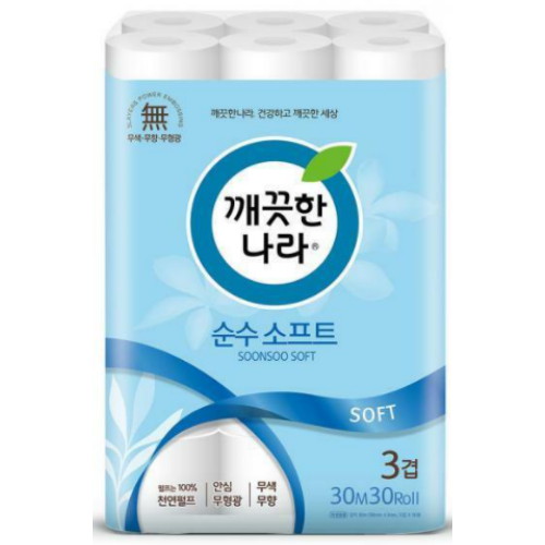 깨끗한나라 순수 디럭스 30m (30롤) (1팩)_이미지