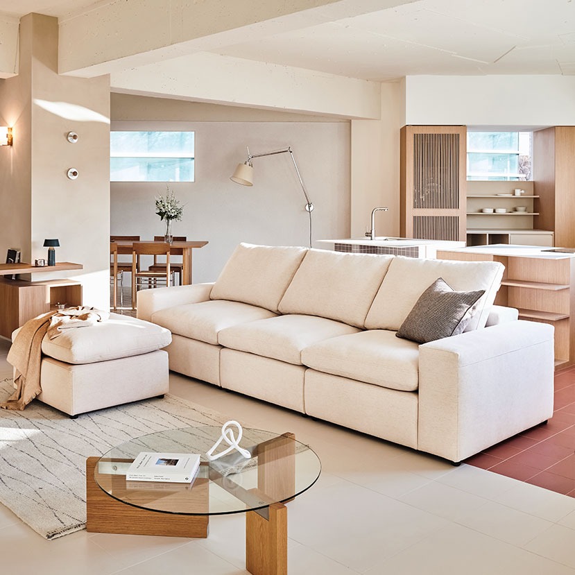 봄소와 잠이 라누보 패브릭 소파 4인용 (스툴포함)_이미지