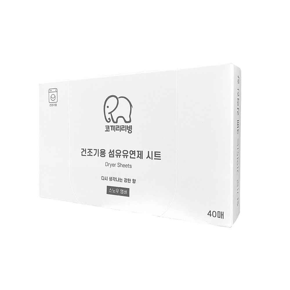 건조기용 섬유유연제 시트 스노우앰버향 40매