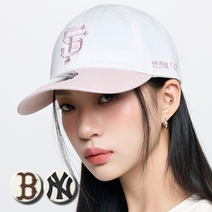 공용 시그니처 북촌 익스클루시브 배색 언스트럭쳐 볼캡 3ACPBC26N