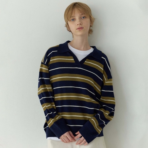 온앤온 오버핏 스트라이프 카라 니트 NEK5WP909이미지입니다. 누르면 해당 게시물로 새창이동합니다.