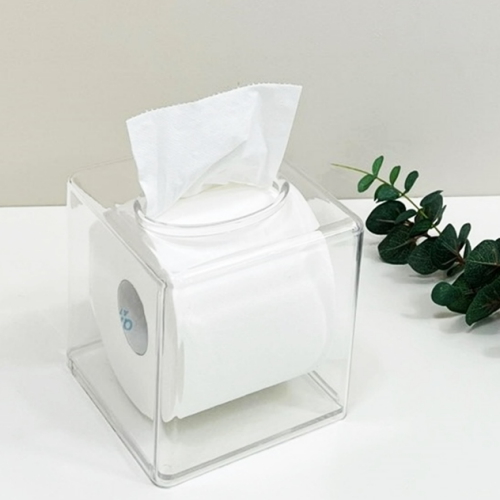 투명한 아크릴 사각 롤휴지 케이스