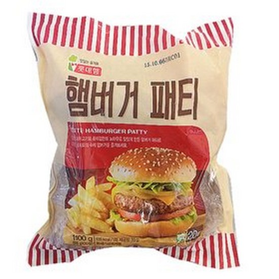 롯데웰푸드 롯데햄 햄버거패티 1.1kg (2개)
