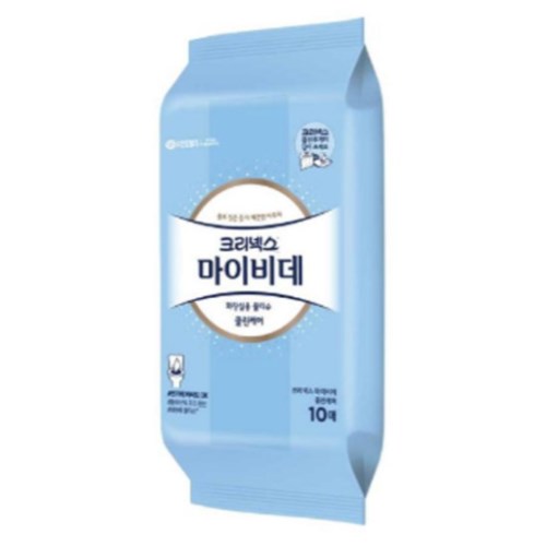유한킴벌리 크리넥스 마이비데 클린케어 화장실용 물티슈 리필형 10매 (45팩)
