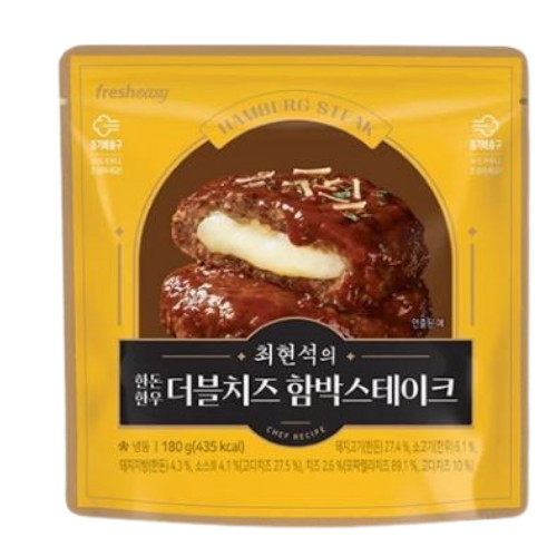 프레시지 최현석 한돈한우 더블치즈 함박스테이크 180g (3개)_이미지