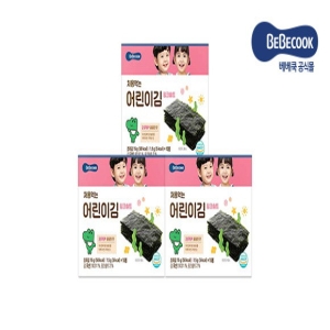 베베쿡 처음먹는 어린이김 핑크솔트 15g (3개)_이미지