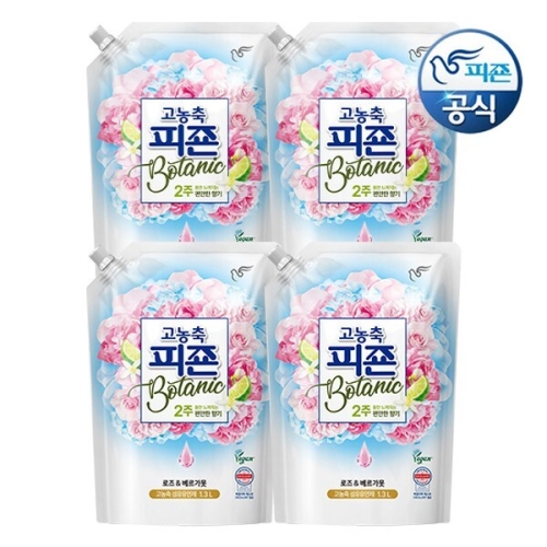 피죤 보타닉 로즈&베르가못 리필 1.3L (4개)