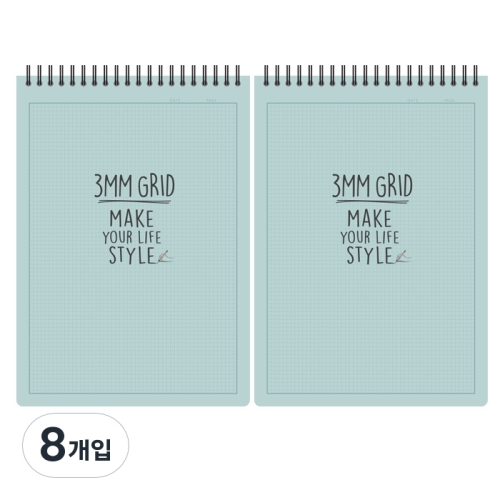톡톡팬시 3000 3mm 그리드 상철노트 (8개)_이미지