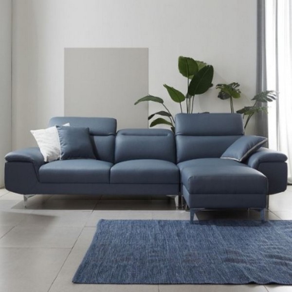우아미가구 미엘 무빙헤드 가죽소파 4인용 (스툴포함)