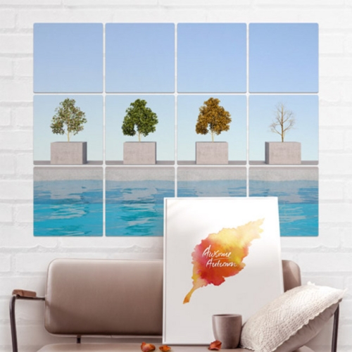 꾸밈 ci840-멀티액자_사계절나무_이미지