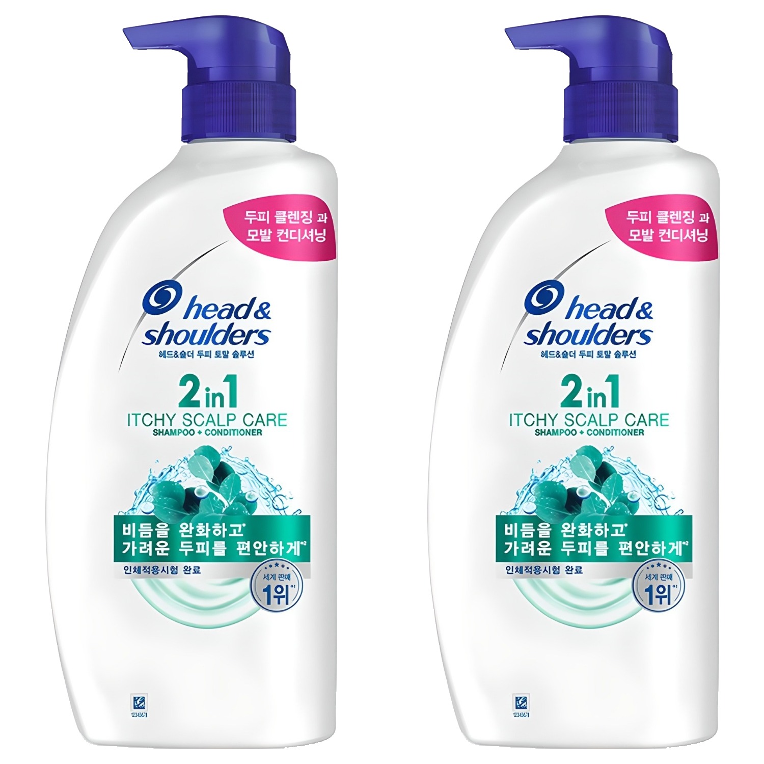 헤드앤숄더 2in1 가려운 두피케어 샴푸 컨디셔너 겸용 800ml (2개)_이미지