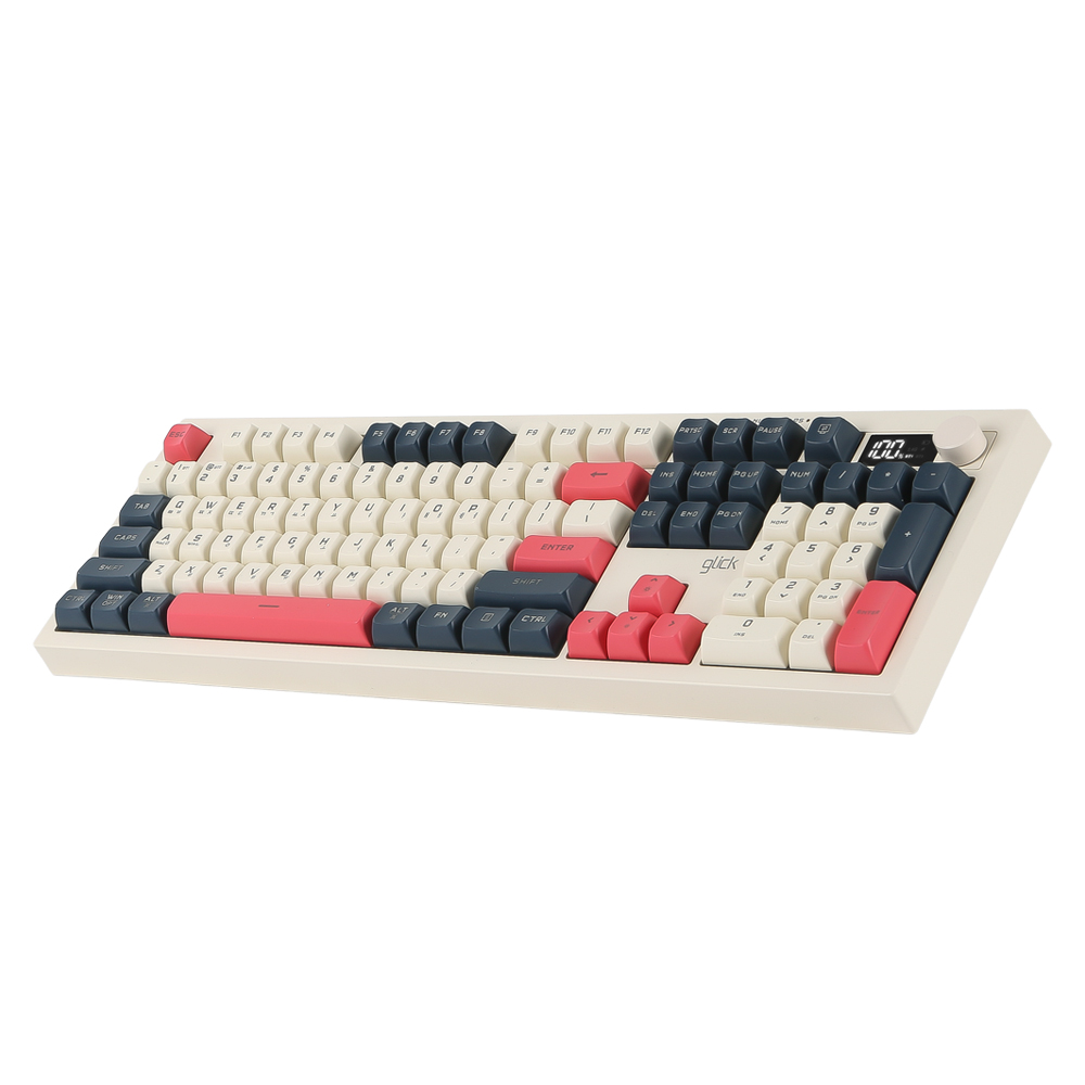 지클릭커 OFFICEPRO WK50 사일런스 M RGB 풀윤활 무소음 방수 무선 블루투스 LCD 105 (하바나 카푸치노)_이미지