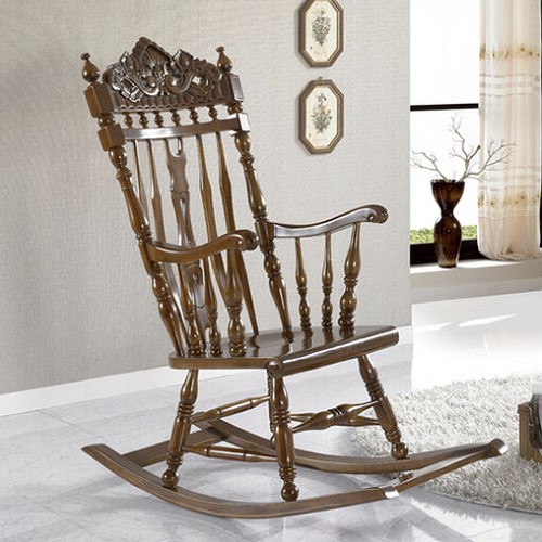 유캐슬 엔틱 마호가니 원목 흔들의자 1인용_이미지