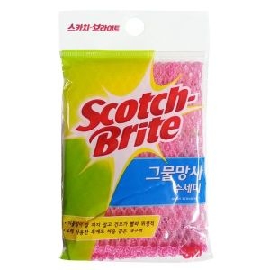 3M 스카치브라이트 그물망사 수세미 핑크