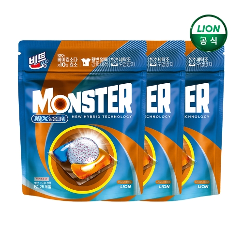 라이온코리아 비트 몬스터 팟 10X 삶음파워 25개입 (3개)