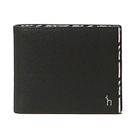 블랙 라인배색 소가죽 반지갑 HJWA4E291BK