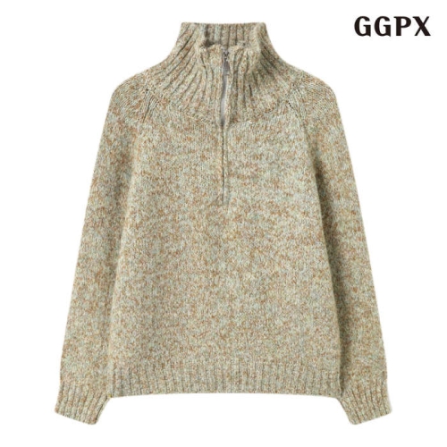 GGPX 하이넥 앙고라 반집업 골지 니트 GPDKT033D_이미지