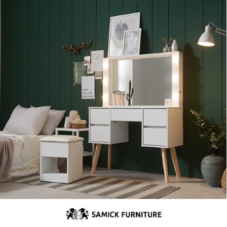 삼익가구 헤나 LED 의자 화장대 세트1000_이미지