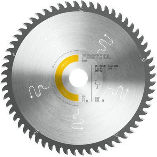 페스툴 목재용 원형톱날 HW 254x2.4x30 W60 575976