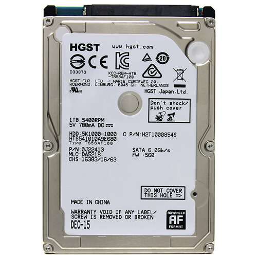 HGST 트래블스타 5K1000 SATA3 [1T, 8M (HTS541010A9E680)]