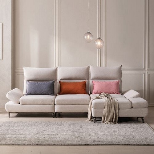 우아미가구  윈 코브라 스윙 갤럭시원단 패브릭 소파 4인용 (스툴포함)