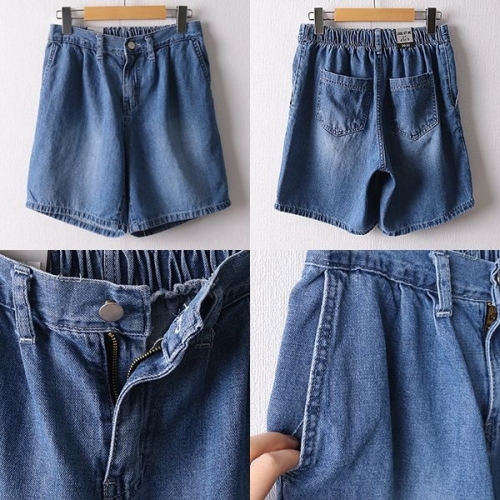 아이우먼 위쉬몰 LO 블루뒤밴딩반바지556 D599H506 빅사이즈