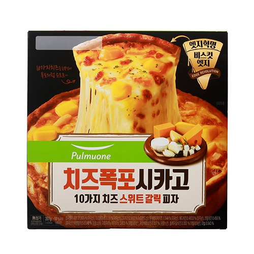 풀무원 치즈 폭포 10가지 치즈 스위트갈릭 시카고피자 397g (1개)_이미지